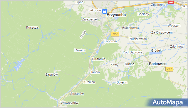 mapa Gwarek, Gwarek na mapie Targeo