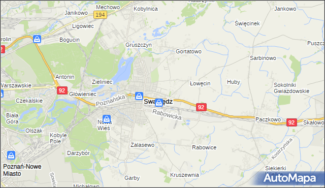 mapa Jasin gmina Swarzędz, Jasin gmina Swarzędz na mapie Targeo