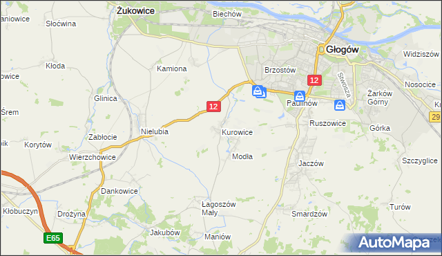 mapa Kurowice gmina Jerzmanowa, Kurowice gmina Jerzmanowa na mapie Targeo
