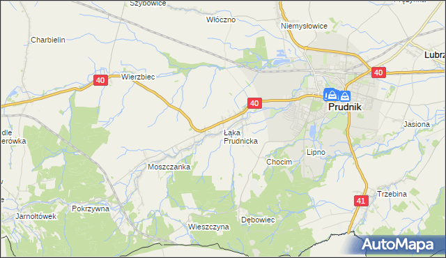 mapa Łąka Prudnicka, Łąka Prudnicka na mapie Targeo