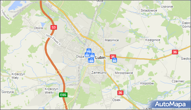 mapa Lubin, Lubin na mapie Targeo