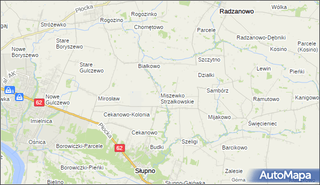 mapa Miszewko Strzałkowskie, Miszewko Strzałkowskie na mapie Targeo