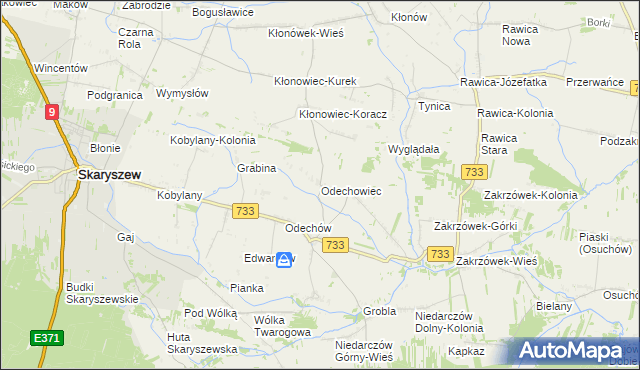 mapa Odechowiec, Odechowiec na mapie Targeo