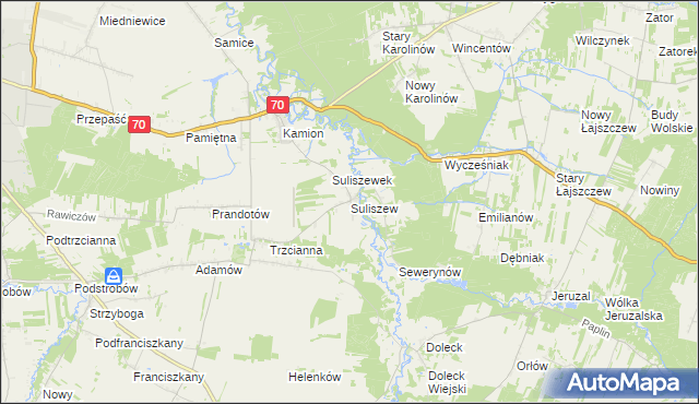 mapa Suliszew, Suliszew na mapie Targeo