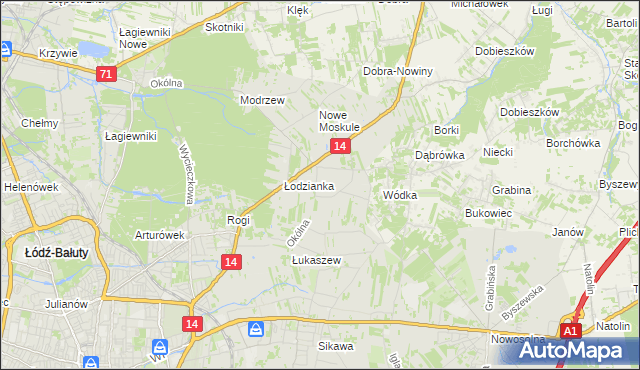 mapa Wilanów gmina Łódź, Wilanów gmina Łódź na mapie Targeo