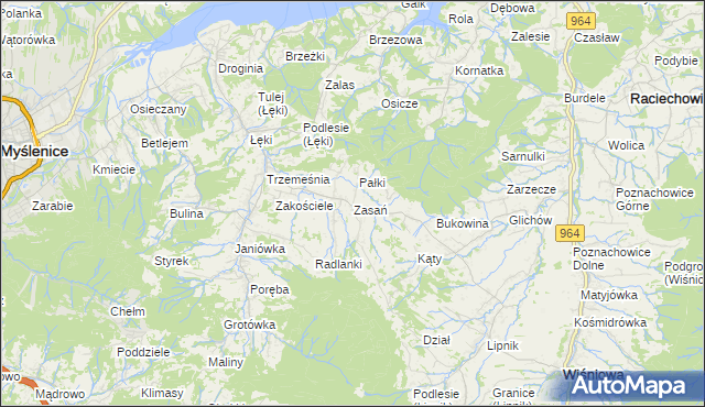 mapa Zasań, Zasań na mapie Targeo