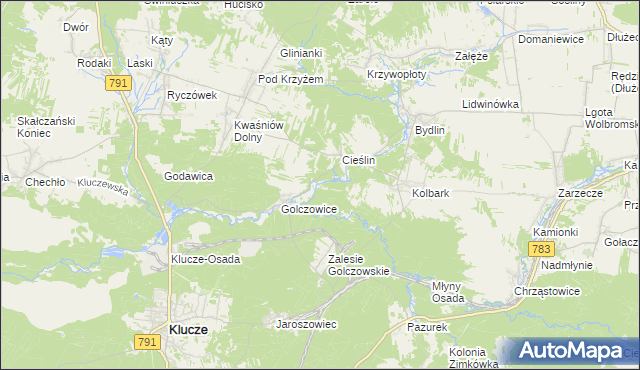 mapa Borek gmina Klucze, Borek gmina Klucze na mapie Targeo