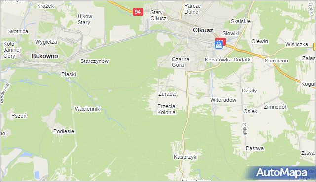 mapa Żurada, Żurada na mapie Targeo