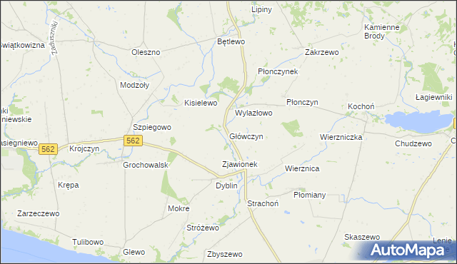 mapa Główczyn gmina Dobrzyń nad Wisłą, Główczyn gmina Dobrzyń nad Wisłą na mapie Targeo
