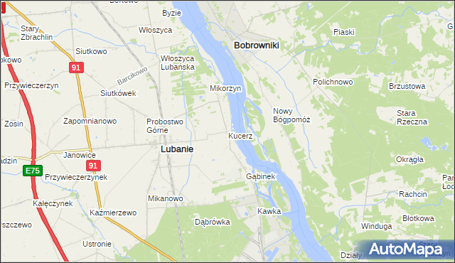 mapa Kucerz, Kucerz na mapie Targeo