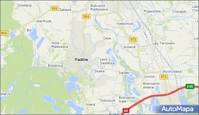 mapa Łęka Siedlecka, Łęka Siedlecka na mapie Targeo