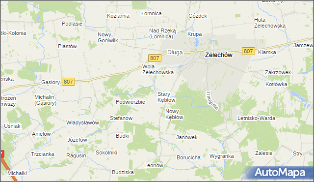 mapa Stary Kębłów, Stary Kębłów na mapie Targeo