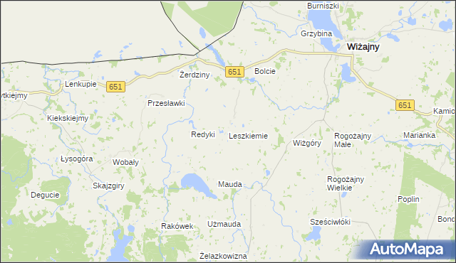 mapa Leszkiemie, Leszkiemie na mapie Targeo