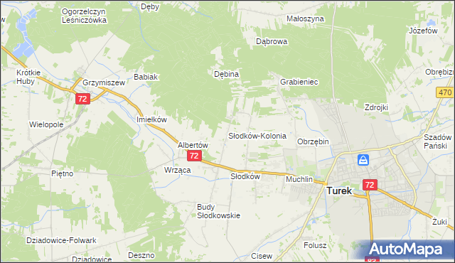 mapa Słodków-Kolonia, Słodków-Kolonia na mapie Targeo