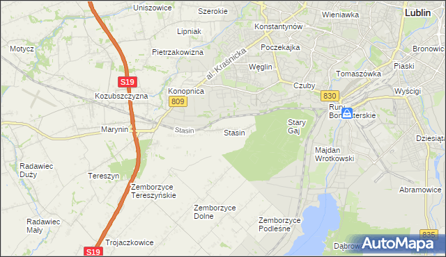 mapa Stasin gmina Konopnica, Stasin gmina Konopnica na mapie Targeo