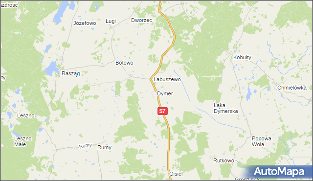 mapa Dymer, Dymer na mapie Targeo