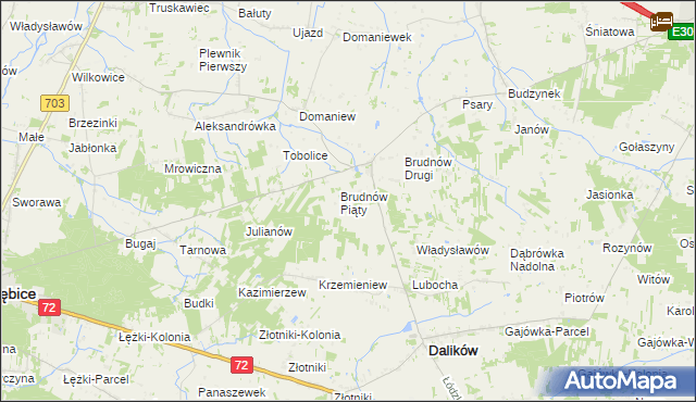 mapa Brudnów Stary, Brudnów Stary na mapie Targeo