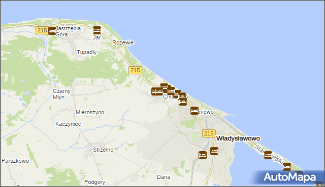 mapa Chłapowo gmina Władysławowo, Chłapowo gmina Władysławowo na mapie Targeo