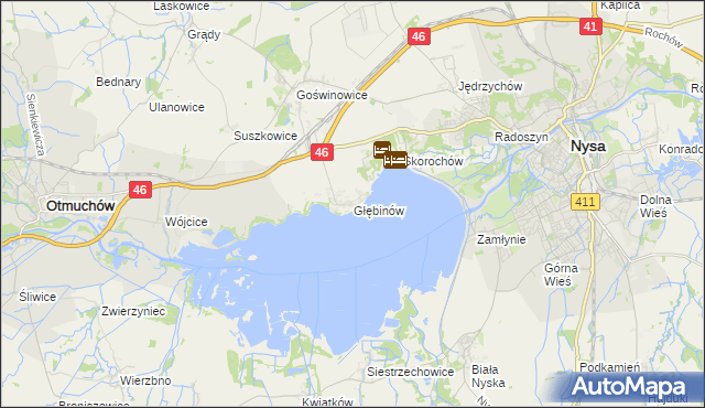 mapa Głębinów, Głębinów na mapie Targeo