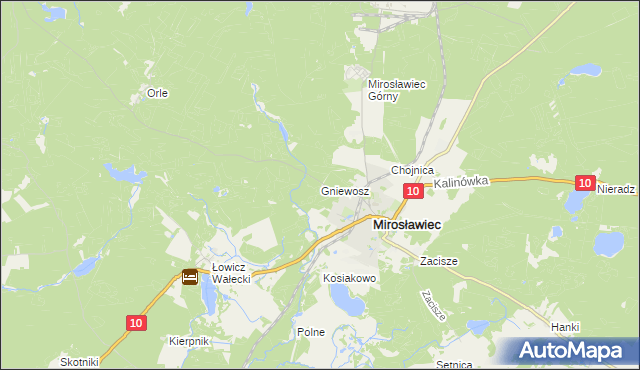 mapa Gniewosz, Gniewosz na mapie Targeo