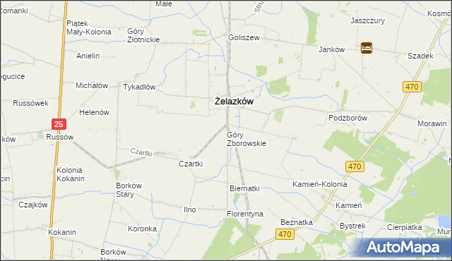 mapa Góry Zborowskie, Góry Zborowskie na mapie Targeo