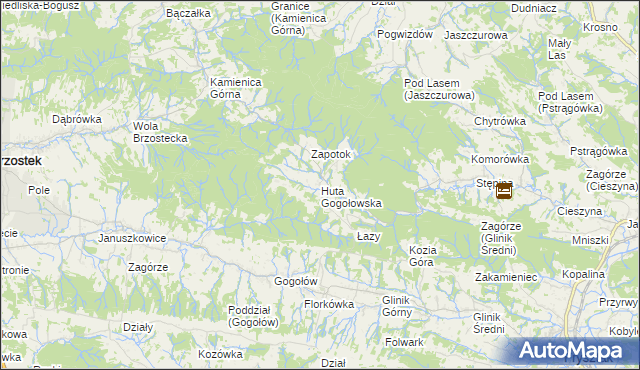 mapa Huta Gogołowska, Huta Gogołowska na mapie Targeo