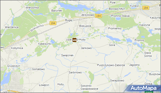 mapa Jankowo gmina Pobiedziska, Jankowo gmina Pobiedziska na mapie Targeo