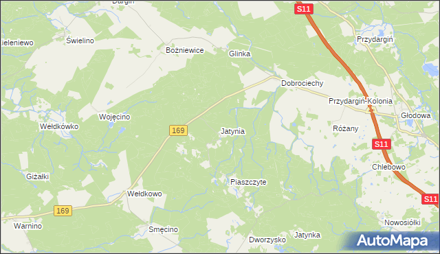mapa Jatynia, Jatynia na mapie Targeo