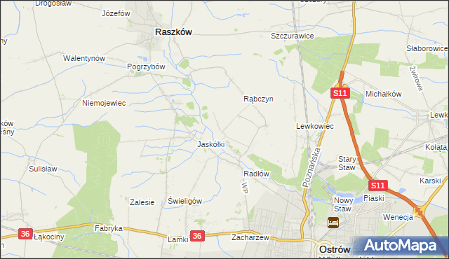 mapa Jelitów gmina Raszków, Jelitów gmina Raszków na mapie Targeo