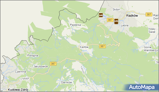 mapa Karłów gmina Radków, Karłów gmina Radków na mapie Targeo