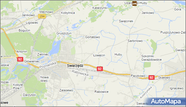 mapa Łowęcin, Łowęcin na mapie Targeo