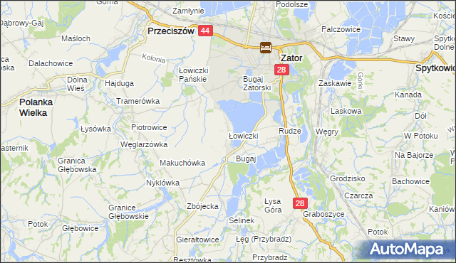 mapa Łowiczki, Łowiczki na mapie Targeo