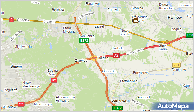 mapa Majdan gmina Wiązowna, Majdan gmina Wiązowna na mapie Targeo