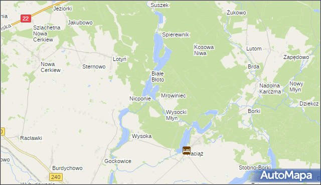 mapa Mrowiniec, Mrowiniec na mapie Targeo