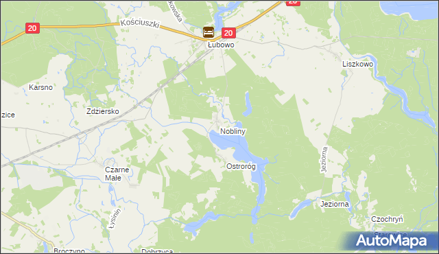 mapa Nobliny, Nobliny na mapie Targeo