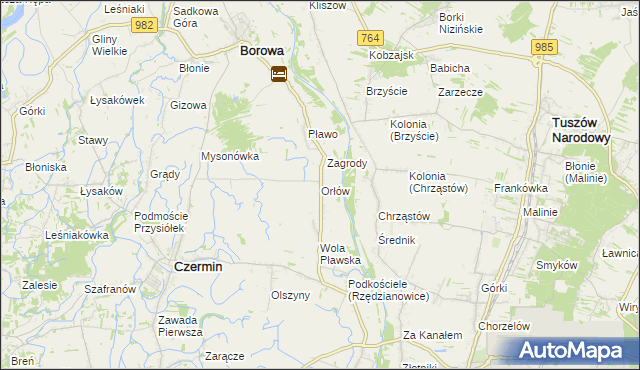 mapa Orłów gmina Borowa, Orłów gmina Borowa na mapie Targeo