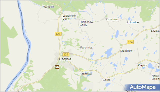 mapa Parchnica, Parchnica na mapie Targeo