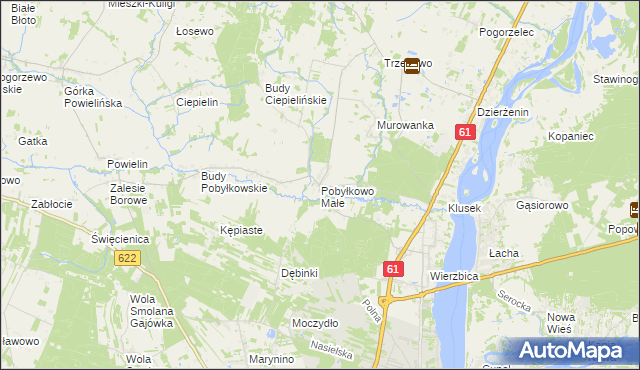 mapa Pobyłkowo Małe, Pobyłkowo Małe na mapie Targeo