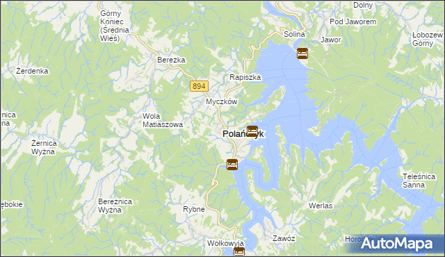 mapa Polańczyk, Polańczyk na mapie Targeo
