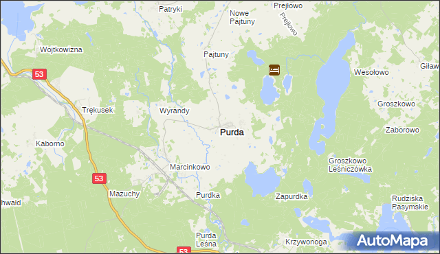 mapa Purda, Purda na mapie Targeo