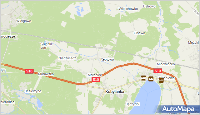 mapa Reptowo gmina Kobylanka, Reptowo gmina Kobylanka na mapie Targeo