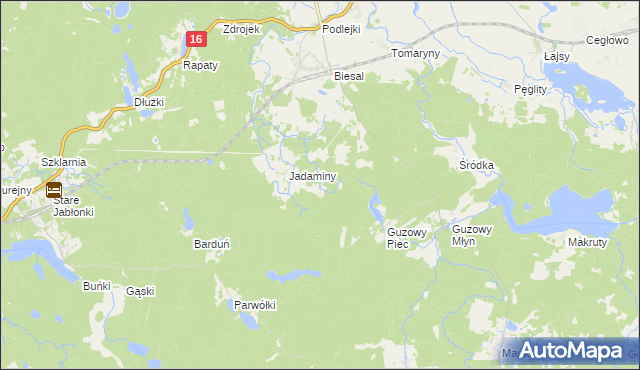 mapa Salminek, Salminek na mapie Targeo