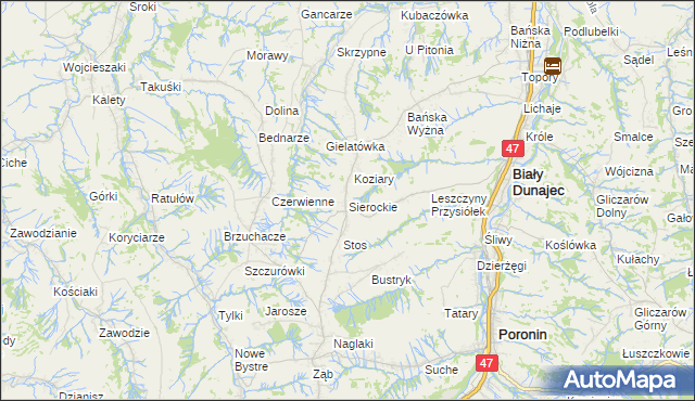 mapa Sierockie, Sierockie na mapie Targeo
