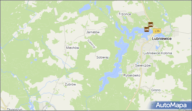 mapa Sobieraj, Sobieraj na mapie Targeo