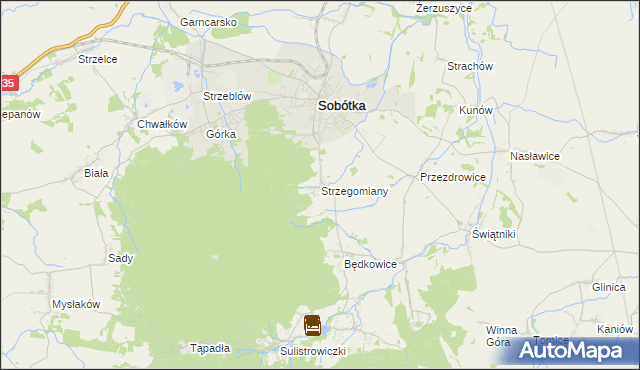 mapa Strzegomiany, Strzegomiany na mapie Targeo