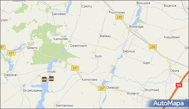 mapa Sulin gmina Kłecko, Sulin gmina Kłecko na mapie Targeo