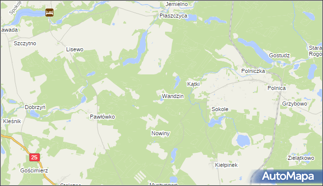 mapa Wandzin gmina Przechlewo, Wandzin gmina Przechlewo na mapie Targeo