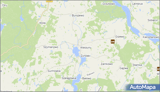 mapa Warpuny, Warpuny na mapie Targeo