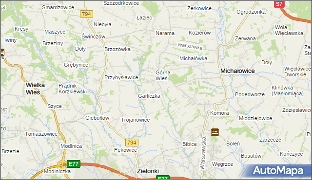 mapa Wola Zachariaszowska, Wola Zachariaszowska na mapie Targeo