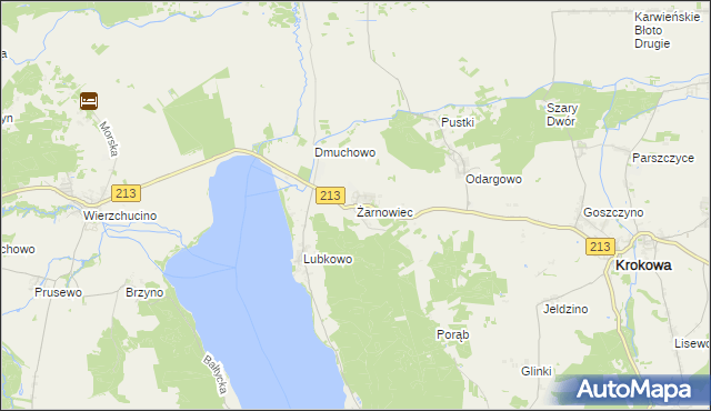 mapa Żarnowiec gmina Krokowa, Żarnowiec gmina Krokowa na mapie Targeo